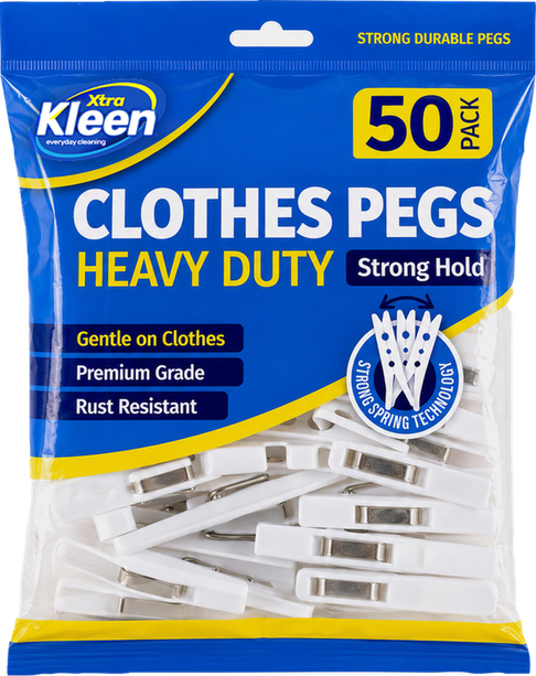 Clothes Pegs Heavy Duty 50 Pack — Xtra Kleen Laundry Care