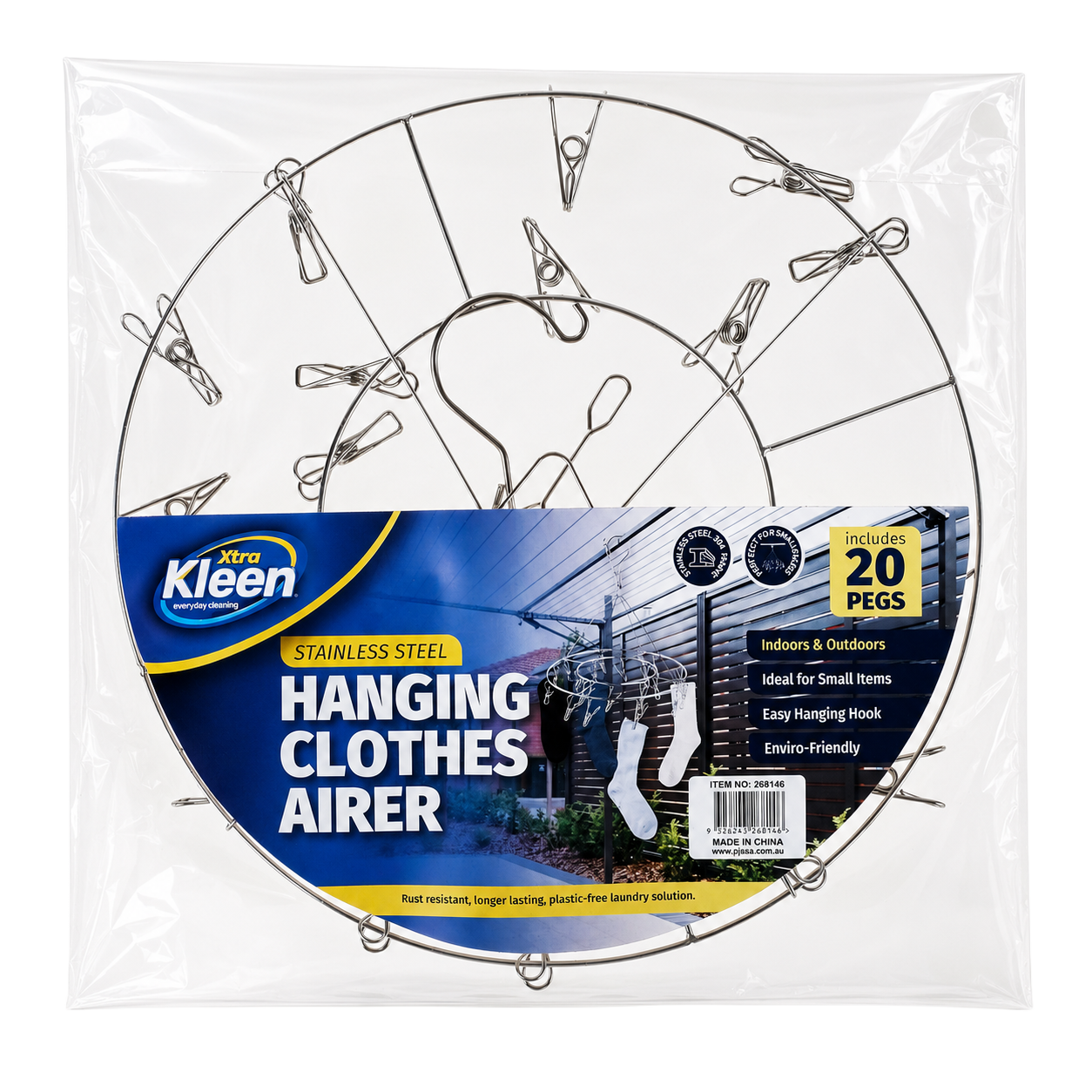 Hanging Peg Airer 20 Pegs — Xtra Kleen Laundry Care