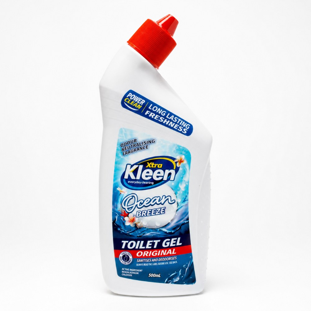 Xtra Kleen Ocean Breeze Toilet Gel 500mL — Clinging toilet gel with a fresh ocean fragrance that sanitises, deodorises and keeps the bowl fresh.