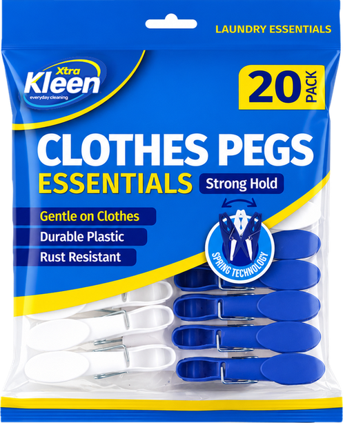 Clothes Pegs Essentials 20 Pack — Xtra Kleen Laundry Care