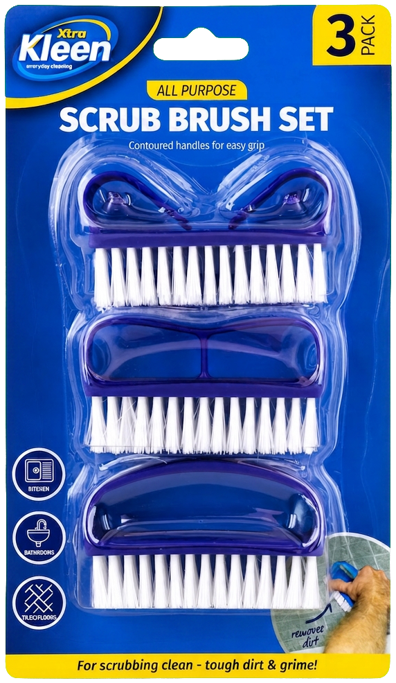 Compact Scrub Brush Set 3PCE — Xtra Kleen Sponges & Brushes