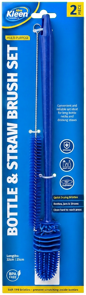 Bottle & Straw Cleaning Brush Set 2 Piece — Xtra Kleen Sponges & Brushes