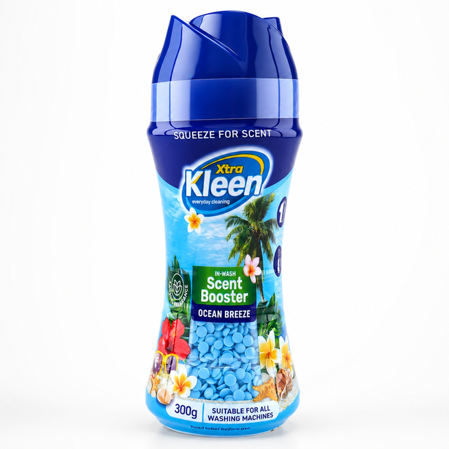 Xtra Kleen Scent Booster Beads Ocean Breeze 300g — In-wash laundry beads with a fresh ocean breeze fragrance that lasts between washes.