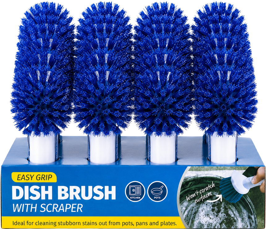 Dish Brush with Scraper Edge — Xtra Kleen Kitchen Cleaning